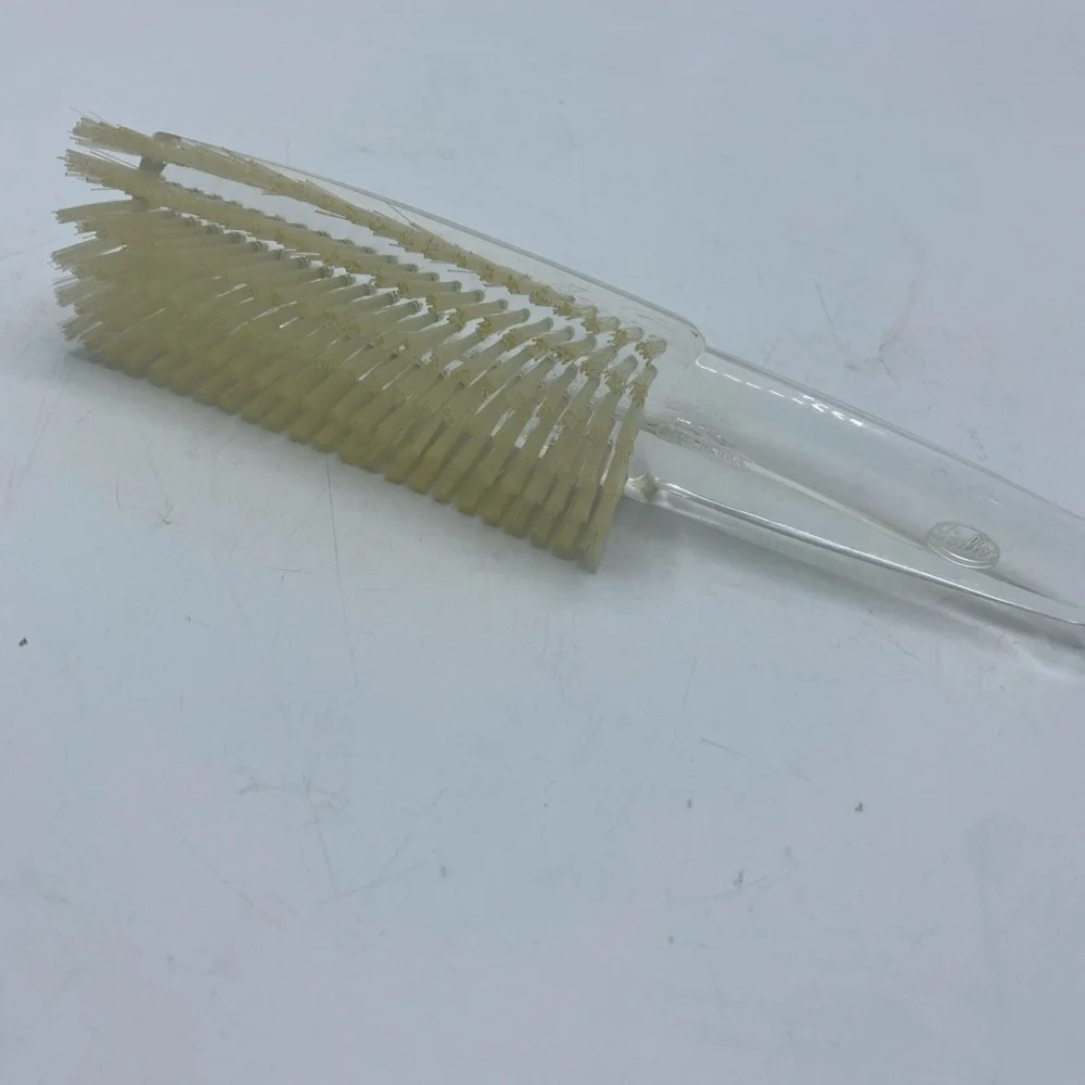 Vintage FULLER Hairbrush Clear Acrylic Handle Brush 6 Row 8